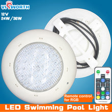 Load image into Gallery viewer, Wholesale Swimming Pool Light 24W 36W AC/DC 12V RGB+Remote Controller Outdoor Lighting IP68Waterproof Underwater Lamp Pond Light