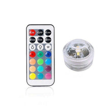 Load image into Gallery viewer, Mini RGB LED Light Bulb Button Battery Round Candle Bulb Underwater Lamp With Remote Control Waterproof lamps Submersible Lights