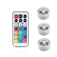 Load image into Gallery viewer, Mini RGB LED Light Bulb Button Battery Round Candle Bulb Underwater Lamp With Remote Control Waterproof lamps Submersible Lights