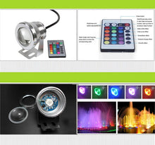Load image into Gallery viewer, 2018 new 16 Colors 10W RGB 12V LED Underwater Fountain Light for Ponds Swimming Pool Aquarium Tank LED Light Lamp Waterproof