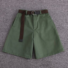 Load image into Gallery viewer, 2020 summer 2 pieces suits girl print chiffon blouse shirt women tops + shorts set Women two piece set tracksuit With Belt