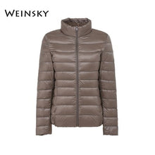Load image into Gallery viewer, Spring Autumn Women Ultralight Thin Down Jacket White Duck Down Hooded Jackets Warm Winter Coat Parka Female Portable Outwear