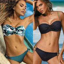 Load image into Gallery viewer, 2020 Sexy Solid Color Bikini Women Swimwear Bandeau Biquini Swimsuit Female Bathing Suit Push Up Bikini Set Beachwear