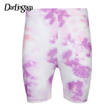 Load image into Gallery viewer, Darlingaga Casual Tie Dye Two Piece Set Women Tracksuit Fashion Summer Top and Biker Shorts Matching Sets Outfits Sportswear New