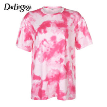 Load image into Gallery viewer, Darlingaga Casual Tie Dye Two Piece Set Women Tracksuit Fashion Summer Top and Biker Shorts Matching Sets Outfits Sportswear New