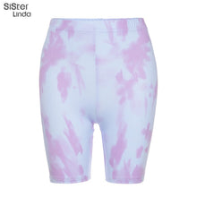 Load image into Gallery viewer, Sisterlinda Neon Tie-dye Graphic Top Tees Shorts Women Summer Loose Long T-shirt Bike Shorts Casual Streetwear Female Clothing
