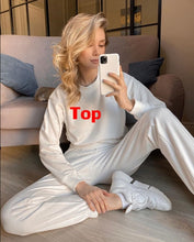 Load image into Gallery viewer, WOTWOY Casual Stacked Two Piece Set Women Tops and Pants Outfits 2020 Autumn Women Solid Tracksuit Sweatpants Set Women Pullover