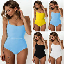 Load image into Gallery viewer, Caze Kyts 2020 women's swimsuit solid color special cloth belt one piece bikini essential new for summer seaside play NEW