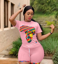 Load image into Gallery viewer, Biker Shorts 2 Piece Set Plus Size Outfits for Women Suits Casual Two Piece Set Summer Matching Sets Tracksuit Women Sportwear