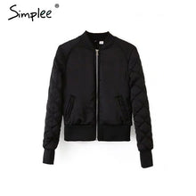 Load image into Gallery viewer, Simplee Winter parkas casual baseball jacket Women long sleeve stand collar jacket coat Autumn streetwear army green jacket tops