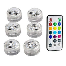 Load image into Gallery viewer, IP68 Waterproof Battery Operated Multi Color Submersible LED Underwater Light for Fish Tank Pond Swimming Pool Wedding Party