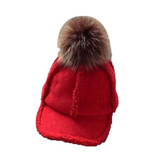 Load image into Gallery viewer, Autumn Winter Children Hat Multicolor Thickened Warm Baseball Solid Hairball Spring, Fall, Cap Casual