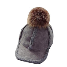 Load image into Gallery viewer, Autumn Winter Children Hat Multicolor Thickened Warm Baseball Solid Hairball Spring, Fall, Cap Casual