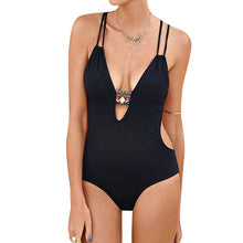 Load image into Gallery viewer, 2019 Vintage Bandage Halter Women Swimsuit Rikini Push Up Padded Bodysuit Sexy Backless Monokini Hollow Out Bandage Bathing Suit