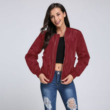 Load image into Gallery viewer, Celmia Women Winter Bomber Jacket Casual Coat 2019 Autumn Windbreaker Plus Size Stand Collar Baseball Jackets Slim Zipper Coats