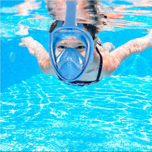 Load image into Gallery viewer, Anti-fog Snorkeling Tool Adjustable Non-toxic Diving Mask Silicone Beach Full Face 180 Degree Sealed Underwater Children
