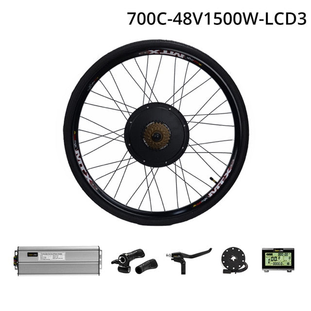Electric Bike Kit 1500w Motor Wheel 48V E Bike Kit 1500W Wheel Motor Electric Bicycle Conversion Kit for 20-29in Rear Hub Motor