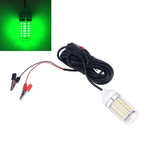 2X 12V 15W Fishing Light 108Pcs 2835 Led Underwater Fishing Light Lures  Fish Finder Lamp Attracts (White+White Light)