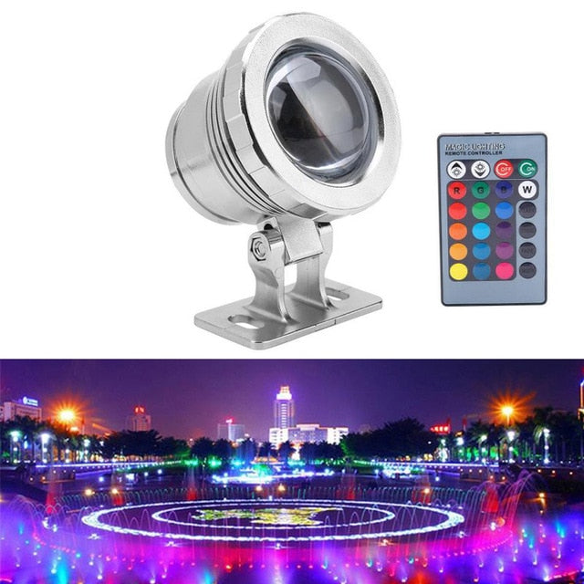 10W/20W  RGB Led Underwater Light Waterproof IP68 Fountain Pool Ponds Aquarium Tank Lamp 16 color+ Remote controller Spot Lights