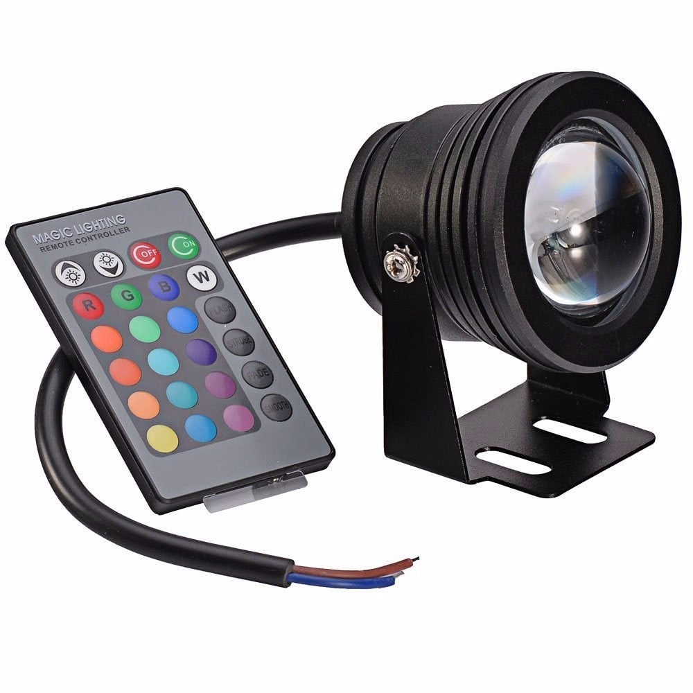 12V 10W RGB Outdoor 16 Colors LED Underwater Fountain Light Swimming Pool Pond Fish Tank Aquarium LED Light Lamp IP68 Waterproof
