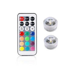 Load image into Gallery viewer, Mini RGB LED Light Bulb Button Battery Round Candle Bulb Underwater Lamp With Remote Control Waterproof lamps Submersible Lights
