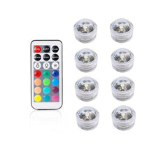 Load image into Gallery viewer, Mini RGB LED Light Bulb Button Battery Round Candle Bulb Underwater Lamp With Remote Control Waterproof lamps Submersible Lights
