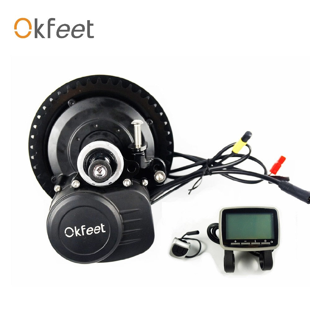 okfeet TSDZ2 Midmotor 36/48V 250/350/500W Mid Drive Motor Electric Bicycle Kit Torque Sensor LCDDisplay