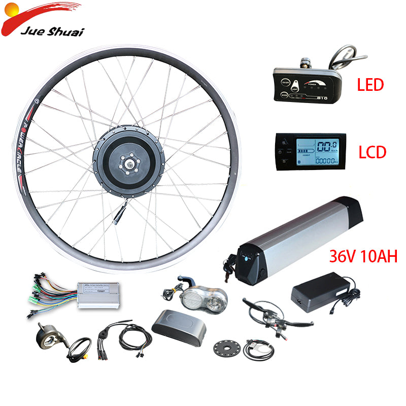 EU RU Duty free 36V 350W Ebike Kit 36V 10AH Lithium Battery Electric Bike Conversion Kit Front Brushless Gear Hub Motor Wheel