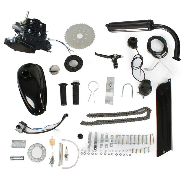New 50cc 2 Stroke Cycle Motor Kit Motorized Bike Petrol Gas Bicycle Engine Black