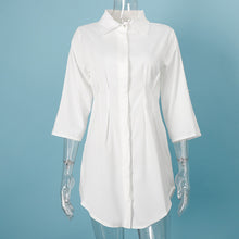 Load image into Gallery viewer, Spring Solid Casual Women Shirt Turn Down Collar Half Sleeve Shirts Female 2020 Summer Irregular hem Office Lay Women's Clothing

