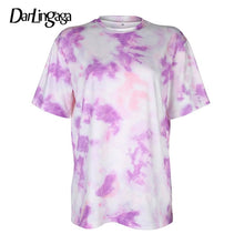 Load image into Gallery viewer, Darlingaga Casual Tie Dye Two Piece Set Women Tracksuit Fashion Summer Top and Biker Shorts Matching Sets Outfits Sportswear New
