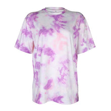 Load image into Gallery viewer, Sweetown Casual Tie Dye Two Piece Set Matching Sets Women Gym Clothing Short Sleeve Oversized Tshirt And Shorts Set Track Suits
