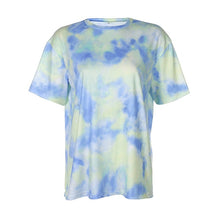Load image into Gallery viewer, Sweetown Casual Tie Dye Two Piece Set Matching Sets Women Gym Clothing Short Sleeve Oversized Tshirt And Shorts Set Track Suits
