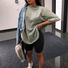 Load image into Gallery viewer, Wixra Womens Suits Leisure Wear Suit With Sashes Short Sleeve Tee+Shorts Casual Wear Womens Two Pieces Sets Summer
