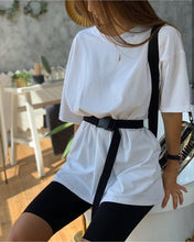 Load image into Gallery viewer, Wixra Womens Suits Leisure Wear Suit With Sashes Short Sleeve Tee+Shorts Casual Wear Womens Two Pieces Sets Summer
