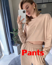 Load image into Gallery viewer, WOTWOY Casual Stacked Two Piece Set Women Tops and Pants Outfits 2020 Autumn Women Solid Tracksuit Sweatpants Set Women Pullover
