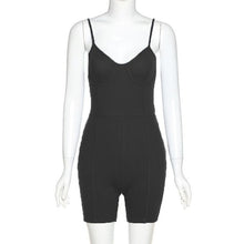 Load image into Gallery viewer, Simenual Knit Biker Shorts Women Rompers Strap Bodycon Solid Workout Active Wear Palysuits Casual Skinny Sporty Summer Playsuit

