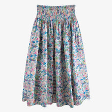 Load image into Gallery viewer, DEAT 2020 stand collar ruffles half length lantern sleeves flower printed top and wide waist A-line skirt two pieces 7A078
