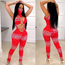 Load image into Gallery viewer, Sisterlind Sexy Cross Bandage Hollow Out Print Rompers Womens Jumpsuit Sleeveless Skinny Bodycon Sexy Hot Club Jumpsuits Fashion
