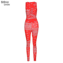 Load image into Gallery viewer, Sisterlind Sexy Cross Bandage Hollow Out Print Rompers Womens Jumpsuit Sleeveless Skinny Bodycon Sexy Hot Club Jumpsuits Fashion
