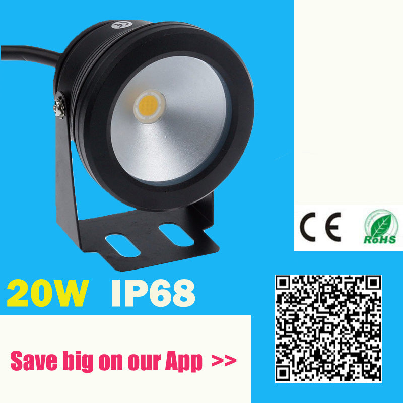 IP68 Waterproof 20W 12V LED Underwater Fountain Light 1000LM Swimming Pool warm cold Pond Fish Tank Aquarium LED Light Lamp