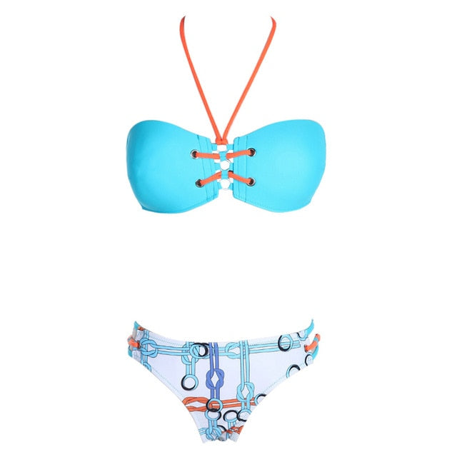 Bikini swimsuit women 2017 bikini set Neck Strap push-up biquini maillot de bain bikinis swimwear beach wear Swim Monokini