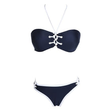 Load image into Gallery viewer, Bikini swimsuit women 2017 bikini set Neck Strap push-up biquini maillot de bain bikinis swimwear beach wear Swim Monokini
