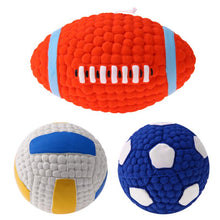 Load image into Gallery viewer, Pet Dog Rubber Toy Sound Squeaker Football/Volleyball/Rugby Balls Toys for Pet Puppy Dog Teeth Training Supplies
