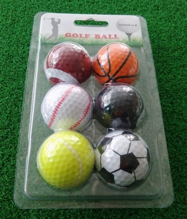 6 pcs per packaging funny sport theme basket ball / table ball /  rugby / football / baseball / tennis golf ball