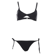 Load image into Gallery viewer, Sexy Women Backless Halter Bandage Beach swimsuit Triangle Brazilian biquini Set Padded Split Swimsuit Bathing Suit Beachwear
