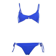 Load image into Gallery viewer, Sexy Women Backless Halter Bandage Beach swimsuit Triangle Brazilian biquini Set Padded Split Swimsuit Bathing Suit Beachwear
