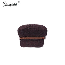 Load image into Gallery viewer, Simplee Hot stamping visor military cap women hat Autumn winter cotton fashion ladies cap Vintage England style flat cap 2018
