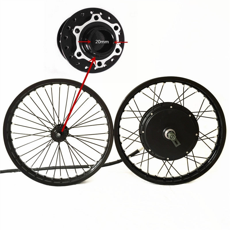 50H QSV3 48v-120v 5000w electric bike hub motor wheel macthing with front wheel with hub 20mm e bike kit