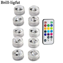 Load image into Gallery viewer, Waterproof SMD3528 Submersible LED Lights RGB Underwater Night Lamp Wedding Tea Light Vase Bowl Party Christmas Decoration light
